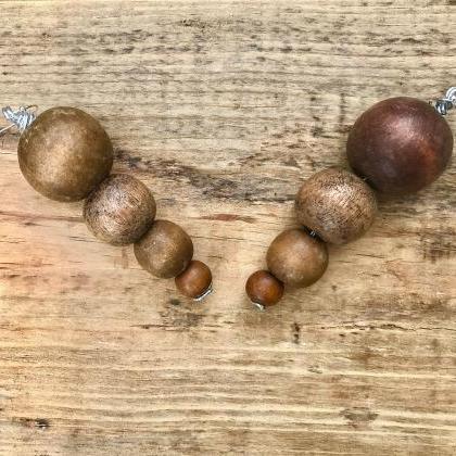 Gorgeous Recycled African Wooden Beads Earrings..