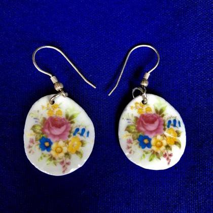 China Rose Round Earrings