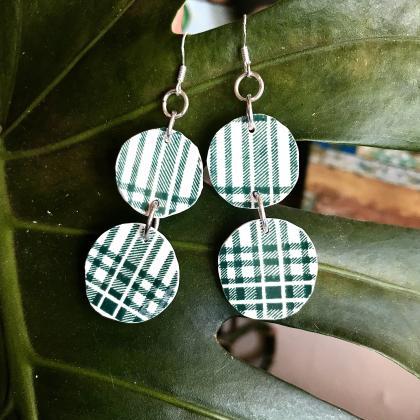 Cute Retro Vintage Green China Saucer Earrings