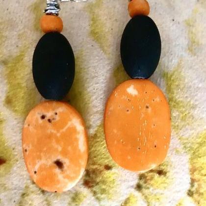 Gorgeous Orangeboho Tagua Nut Dangle Earrings With..