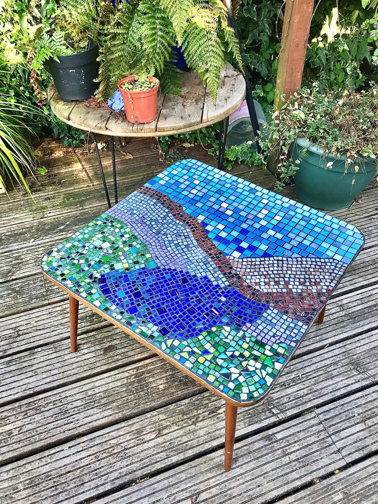 Meet ‘escape To The Country’ Handcrafted Unique Mosaic Vintage Coffee Table