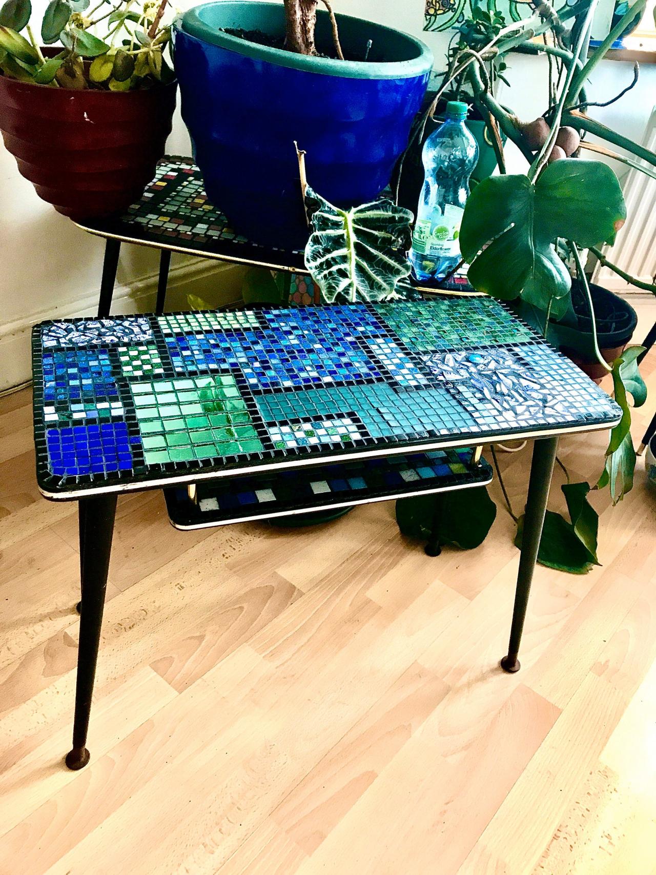 PRETTY patchWork MARNIE upcycled mosaic oRIGINAL vintage coffee table
