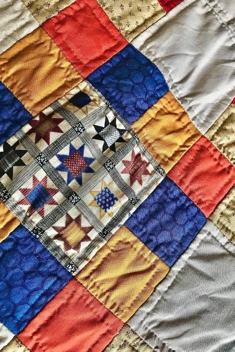 Beautiful hand stitched quilted bed cover/throw
