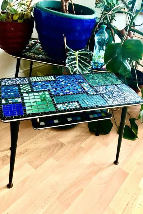 PRETTY patchWork MARNIE upcycled mosaic oRIGINAL vintage coffee table