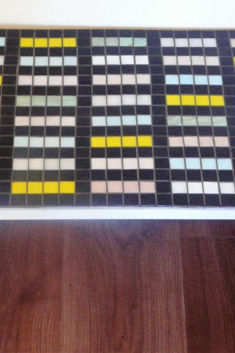 Barcode -Vintage 50's coffee table mosaic with striking design