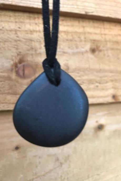 Smooth Black Sea stone pendant