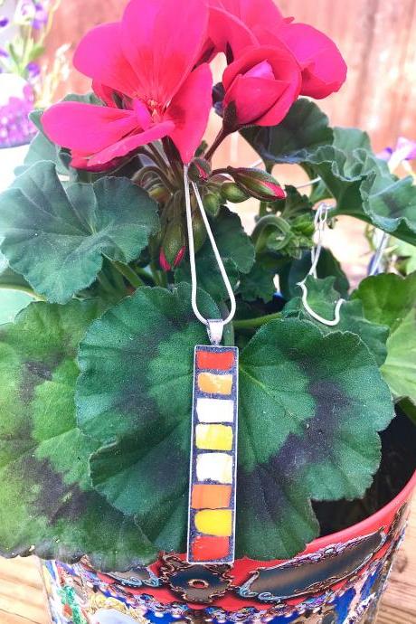 Mosaic warm mixed colour pendant